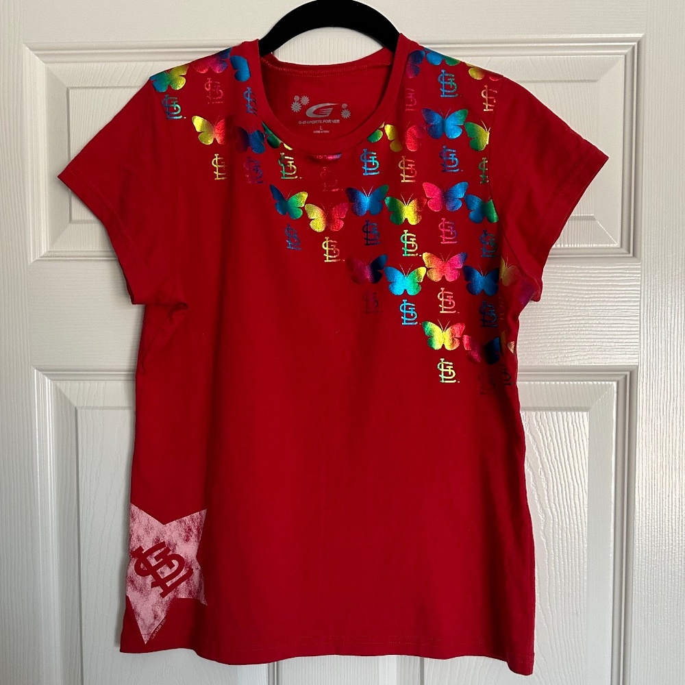Girls St. Louis Cardinals Rainbow Butterfly T-Shirt